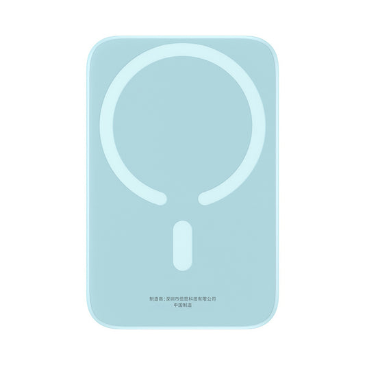 Batteria Esterna Wireless Baseus Mini Air, 6000mAh, 20W, PD + FQI, 1 x QI - 1 x USB-C, Blu P10059002313-00