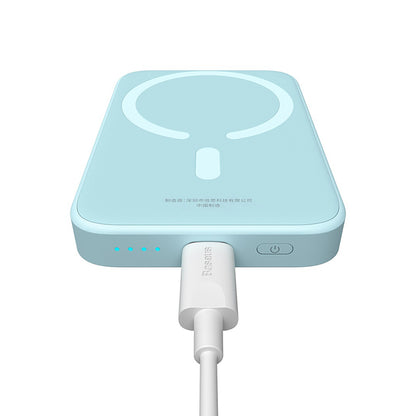 Batteria Esterna Wireless Baseus Mini Air, 6000mAh, 20W, PD + FQI, 1 x QI - 1 x USB-C, Blu P10059002313-00