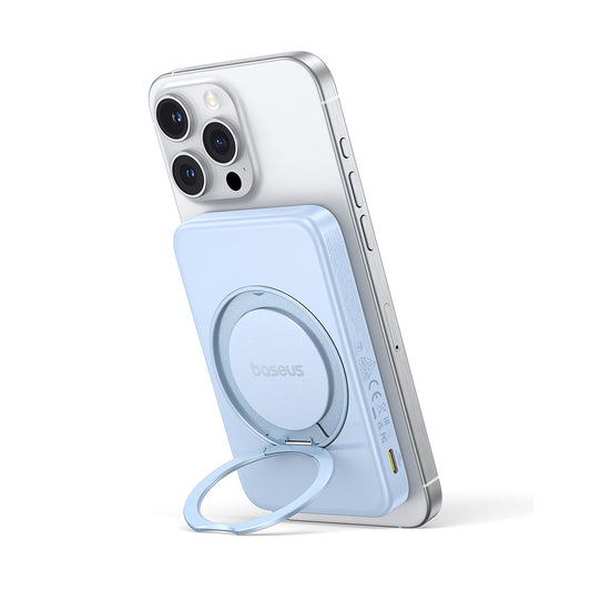 Batteria Esterna Wireless Baseus PicoGo, 5000mAh, 20W, PD + FQI, 1 x QI - 1 x USB-C, Blu P10076800313-00