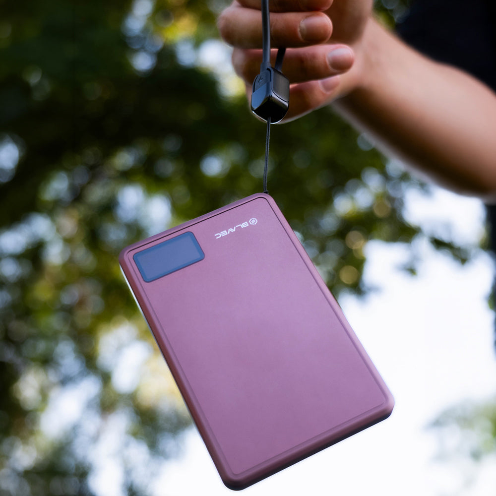 Batteria esterna wireless Blavec BJ-03 Slim, 10000 mAh, 22,5 W, PD + FQI, 1 x QI - 1 x USB-C, viola