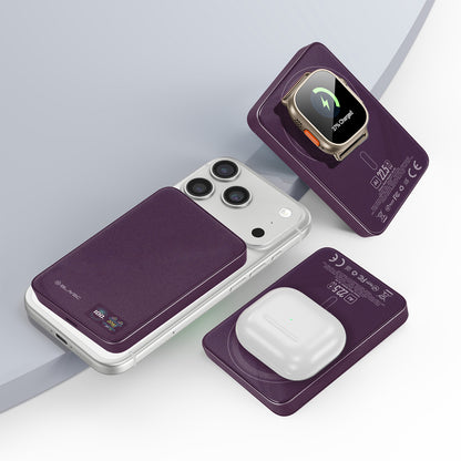 Batteria esterna wireless Blavec BJ-04 Slim, 10000 mAh, 22,5 W, PD + FQI, 1 x QI - 1 x USB-C, viola