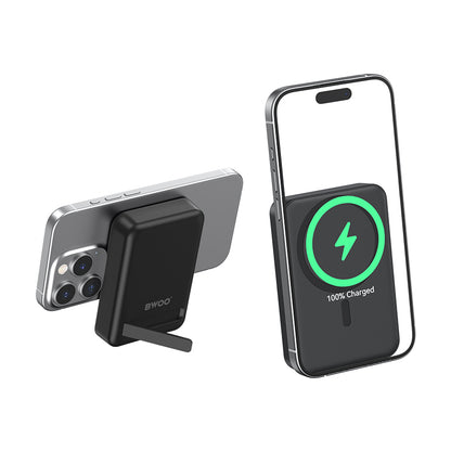 Batteria Esterna Wireless BWOO BO-P59, 10000mAh, 20W, PD + FQI, 1 x QI - 1 x USB-C, Nera