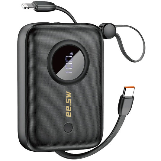 Batteria Esterna Dudao K14, 10000mAh, 22.5W, QC + PD, 1 x Lightning - 1 x USB-A - 2 x USB-C, Nera