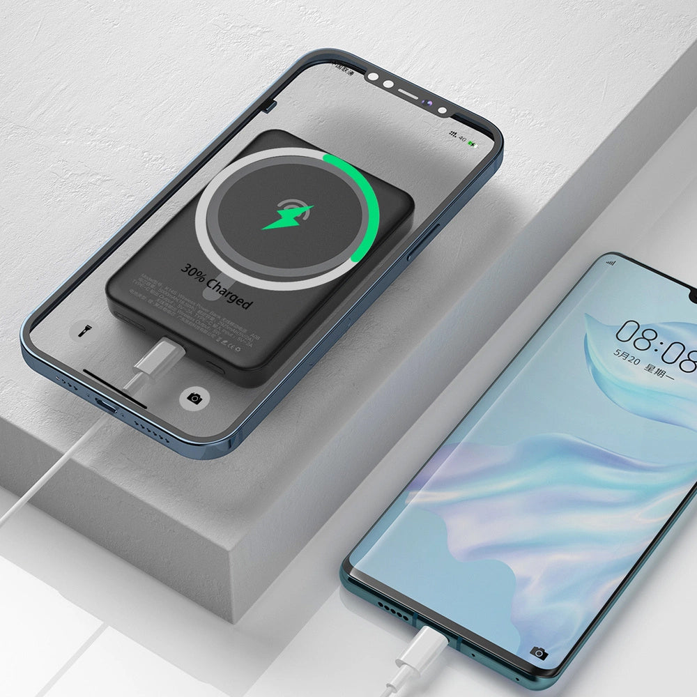 Batteria Esterna Wireless Dudao K14S, 5000mAh, 10W, PD + QI, 1 x QI - 1 x USB-C, Nera