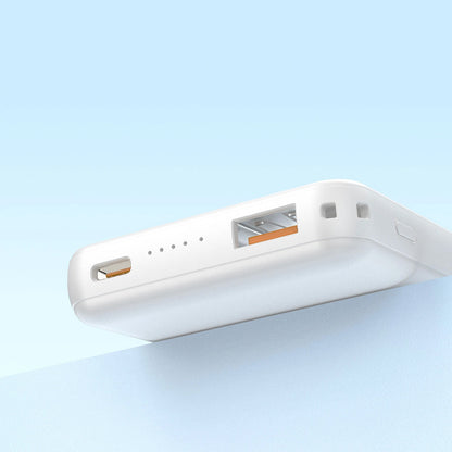 Batteria Esterna Wireless Dudao K14S, 5000mAh, 20W, QC + PD + FQI, 1 x QI - 1 x USB-A - 1 x USB-C, Bianca