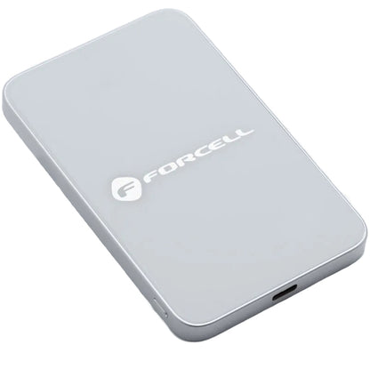 Batteria Esterna Wireless Forcell F5K8, 5000mAh, 15W, PD + FQI, 1 x QI - 1 x USB-C, Bianca