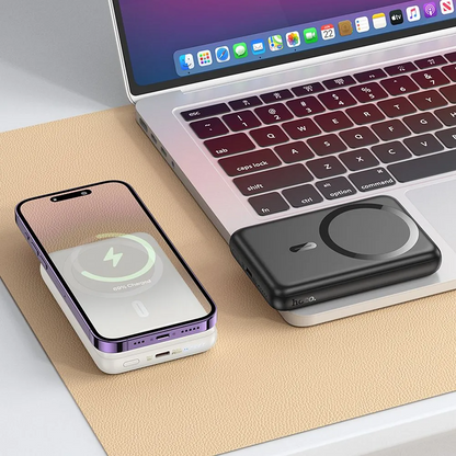 Batteria Esterna Wireless HOCO J141, 10000mAh, 20W, PD + FQI, 1 x QI - 1 x USB-C, Nera