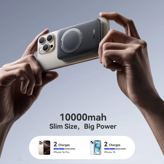 Batteria Esterna Wireless Joyroom JR-PBM12, 10000mAh, 22.5W, QC + PD + FQI, 1 x QI - 1 x USB-A - 1 x USB-C, Nera
