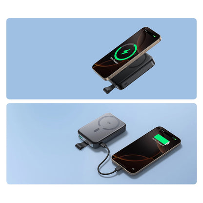 Batteria Esterna Wireless Joyroom JR-PBM11, 10000mAh, 22.5W, QC + PD + FQI, 1 x QI - 1 x USB-A - 1 x USB-C, Nera