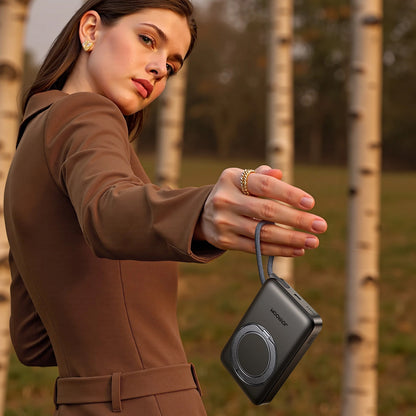 Batteria Esterna Wireless Joyroom JR-PBM02, 10000mAh, 22.5W, PD + FQI, 1 x QI - 2 x USB-C, Nera