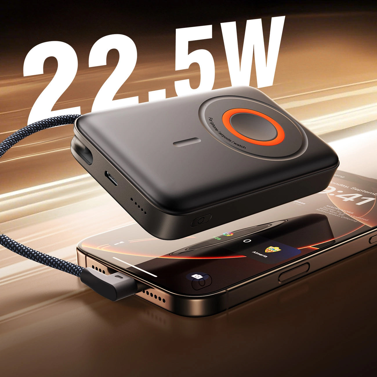 Batteria Esterna Wireless Joyroom JR-PBM02, 10000mAh, 22.5W, PD + FQI, 1 x QI - 2 x USB-C, Nera