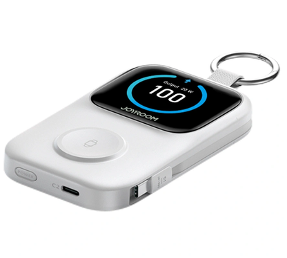 Batteria Esterna Wireless Joyroom JR-W19, 5000mAh, 20W, QC + PD, 1 x Lightning - 1 x QI - 2 x USB-C, Bianca