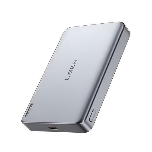 Batteria Esterna Wireless Lisen L601 Pro, 10000mAh, 27W, PD + FQI, 1 x QI - 1 x USB-C, Grigio YL0325100009