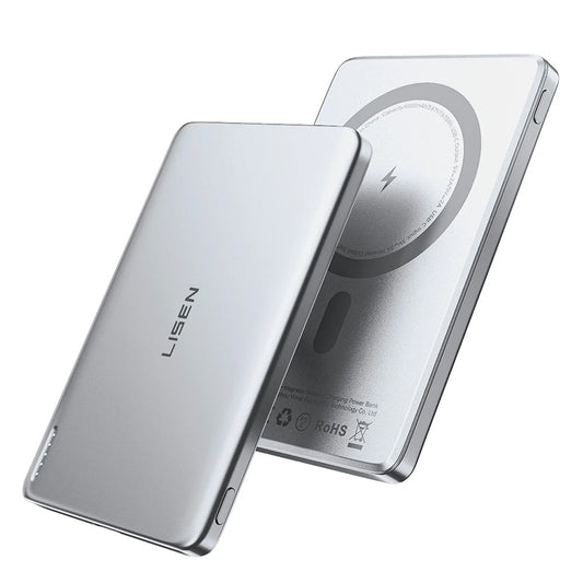 Batteria Esterna Wireless Lisen L601 Pro, 5000mAh, 22.5W, PD + FQI, 1 x QI - 1 x USB-C, Grigio YL0325090011