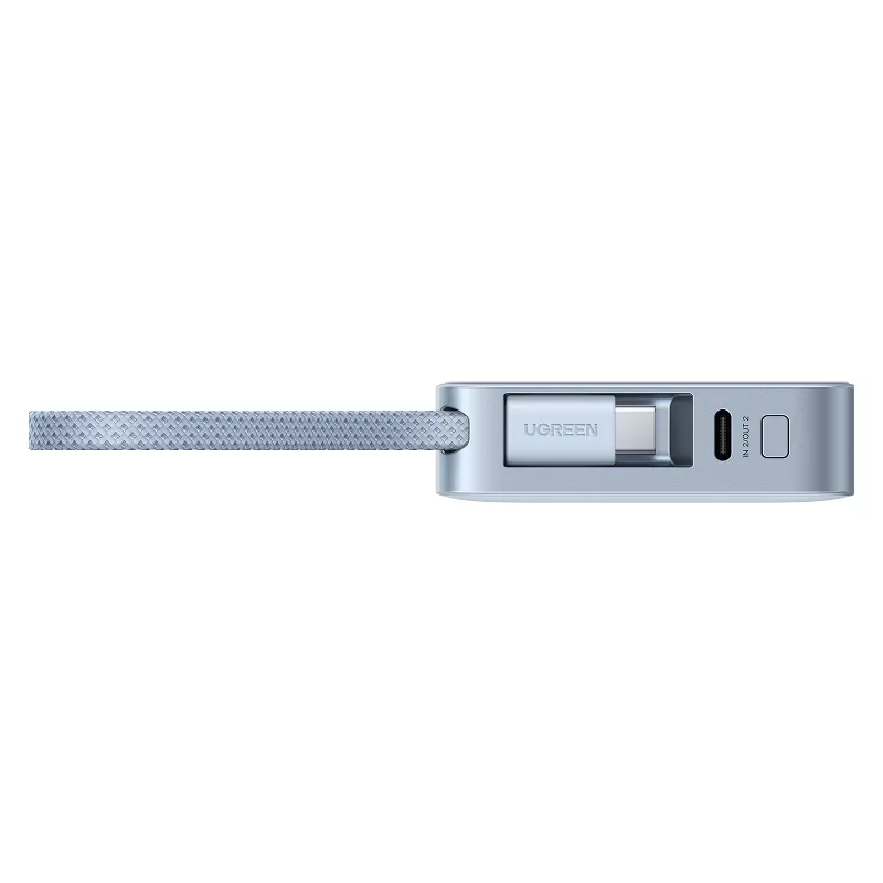 Batteria Esterna Wireless UGREEN MagFlow PB773 (65958), 10000mAh, 25W, PD + FQI, 1 x QI - 2 x USB-C, Blu