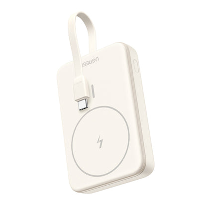 Batteria Esterna Wireless UGREEN PB760, 10000mAh, 20W, PD + FQI, 1 x QI - 1 x USB-C, Beige