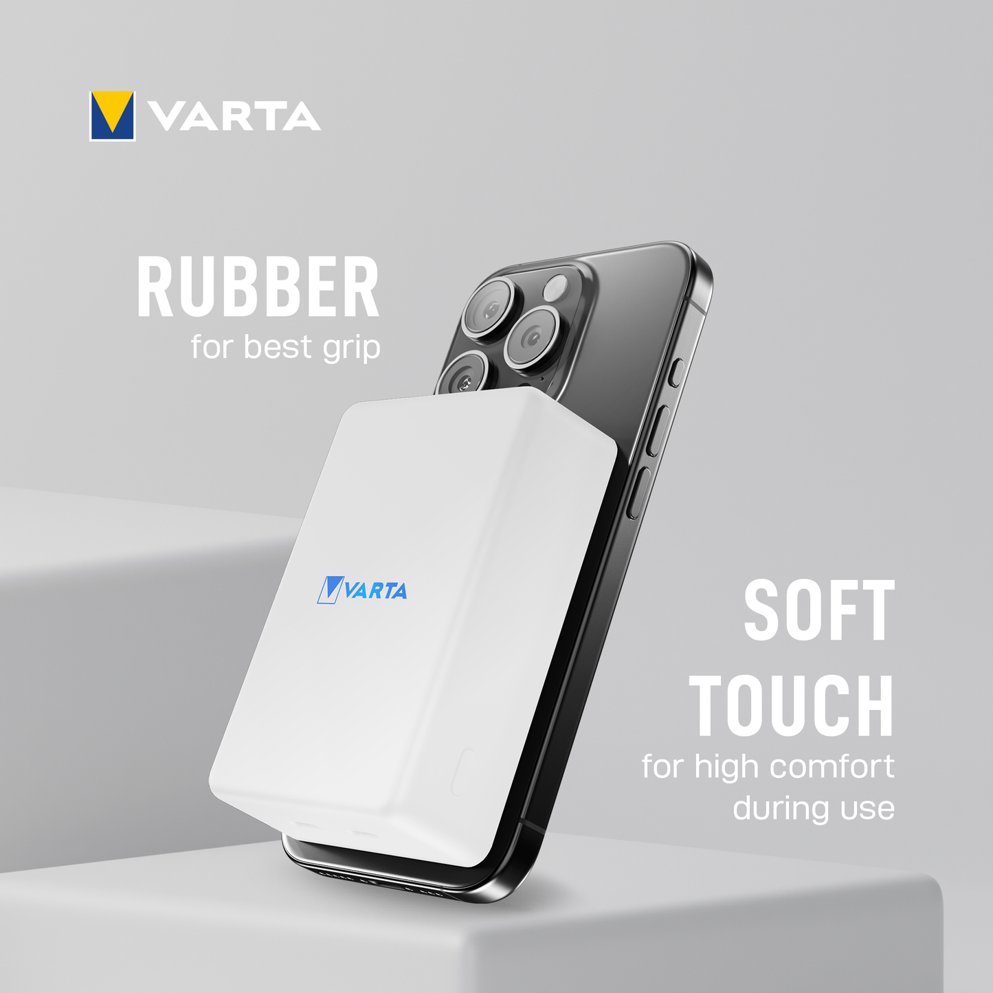 Batteria Esterna Wireless Varta Mag Pro, 10000mAh, 20W, 1 x QI - 2 x USB-C, Bianca