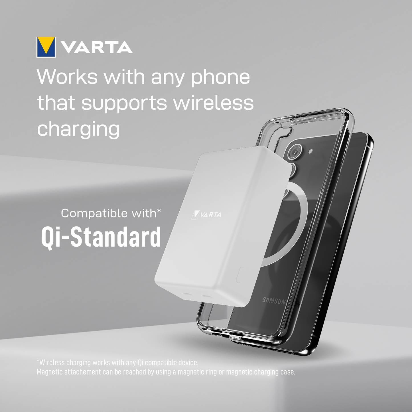 Batteria Esterna Wireless Varta Mag Pro, 10000mAh, 20W, 1 x QI - 2 x USB-C, Bianca
