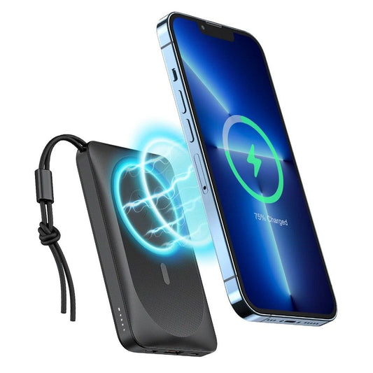 Veger VP1151 / W1151 Wireless External Battery, 10000mAh, 22.5W, QC + PD + FQI, 1 x QI - 1 x USB-A - 1 x USB-C, Black