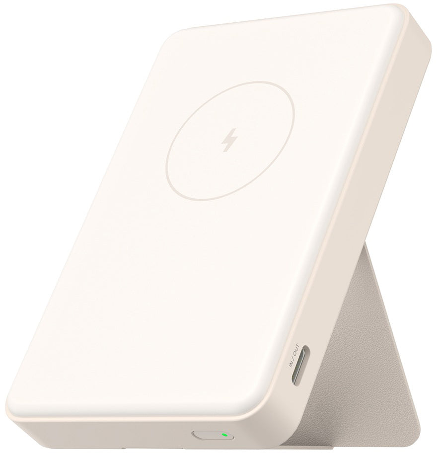Batteria Esterna Wireless Xiaomi Mi Magnetic, 6000mAh, 15W, PD + FQI, 1 x QI - 1 x USB-C, Beige BHR9074GL