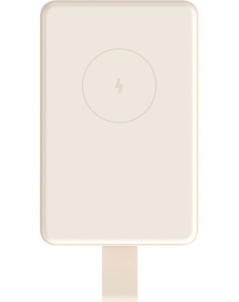 Batteria Esterna Wireless Xiaomi Mi Magnetic, 6000mAh, 15W, PD + FQI, 1 x QI - 1 x USB-C, Beige BHR9074GL