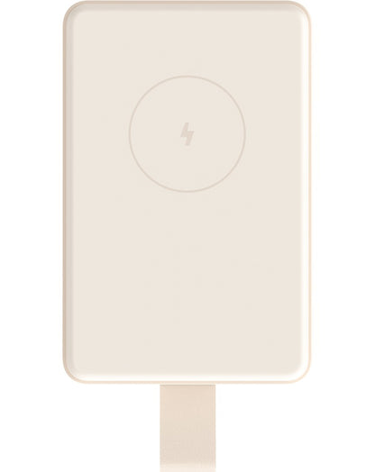Batteria Esterna Wireless Xiaomi Mi Magnetic, 6000mAh, 15W, PD + FQI, 1 x QI - 1 x USB-C, Beige BHR9074GL
