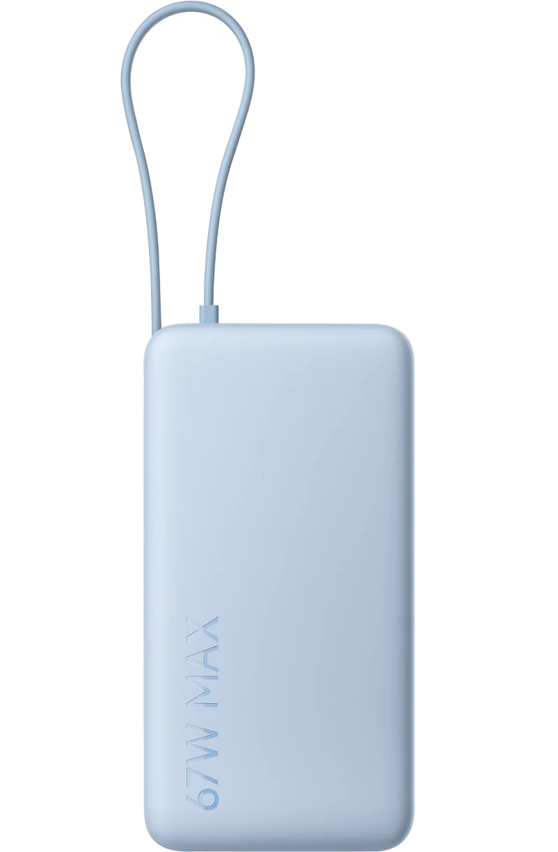 Xiaomi External Battery, 20000mAh, 67W, QC + PD, 1 x USB-A - 2 x USB-C, Blue BHR08O8GL