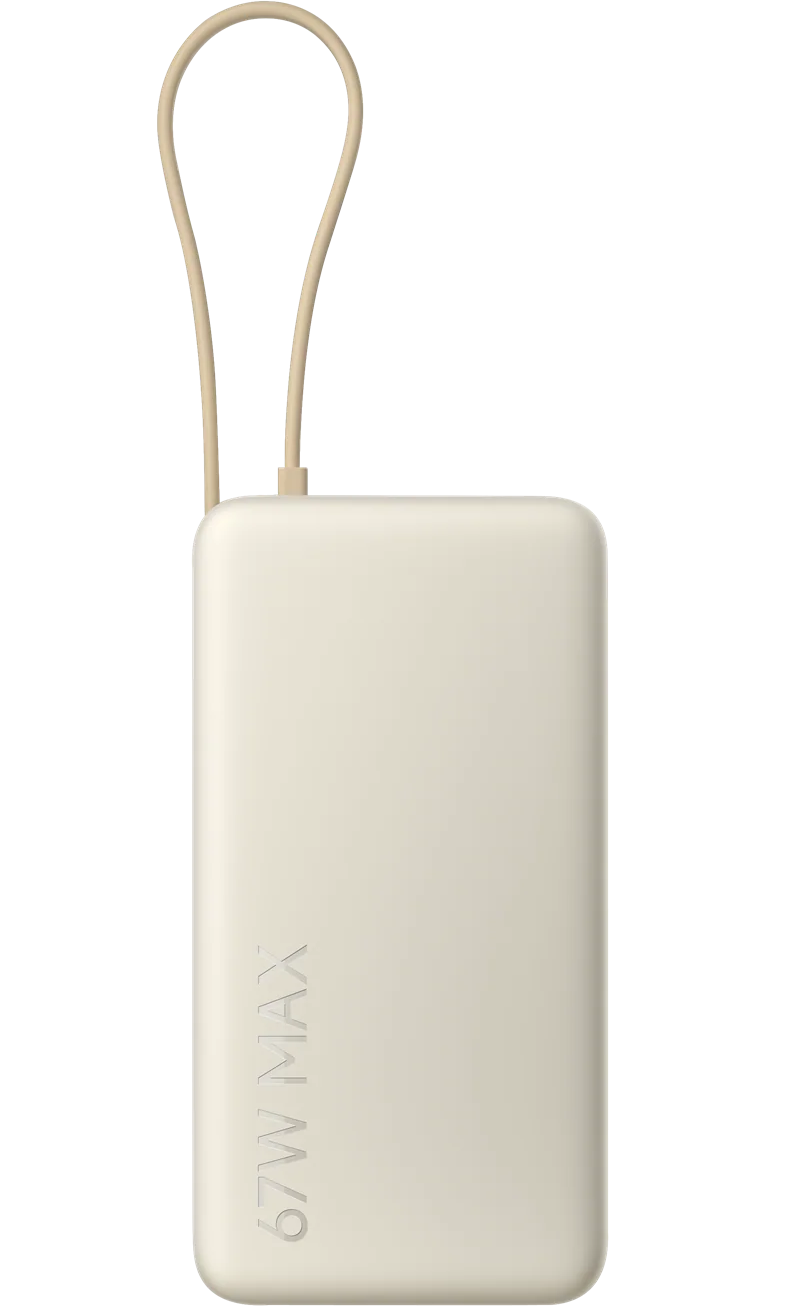 Xiaomi External Battery, 20000mAh, 67W, QC + PD, 1 x USB-A - 2 x USB-C, Beige BHR08O7GL