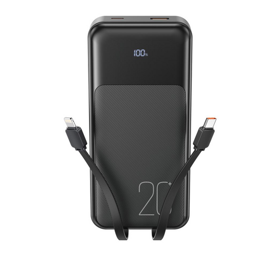 Batteria Esterna XO Design PR249, 20000mAh, 22.5W, QC + PD, 1 x Lightning - 1 x USB-A - 2 x USB-C, Nera