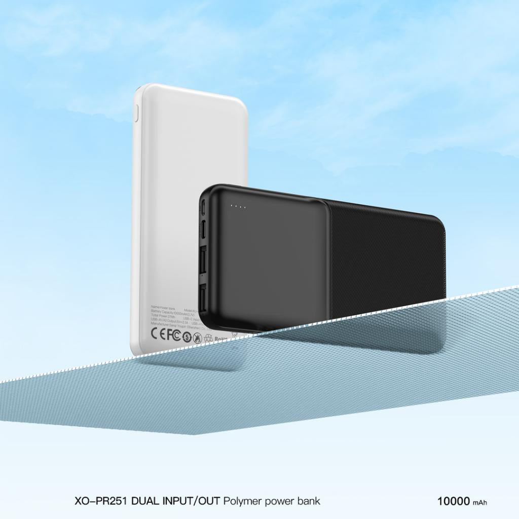 Batteria Esterna XO Design PR252, 20000mAh, 10W, 2 x USB-A, Nera