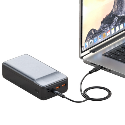 Batteria Esterna XO Design PR201, 30000mAh, 65W, QC + PD, 1 x USB-C - 2 x USB-A, Nera