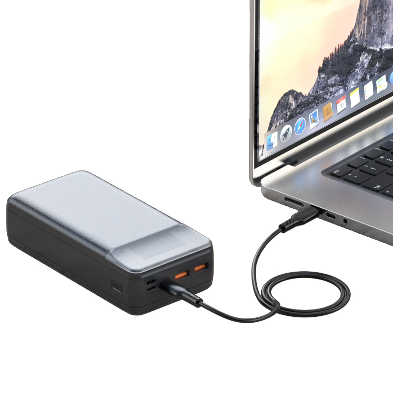 Batteria Esterna XO Design PR201, 30000mAh, 65W, QC + PD, 1 x USB-C - 2 x USB-A, Nera