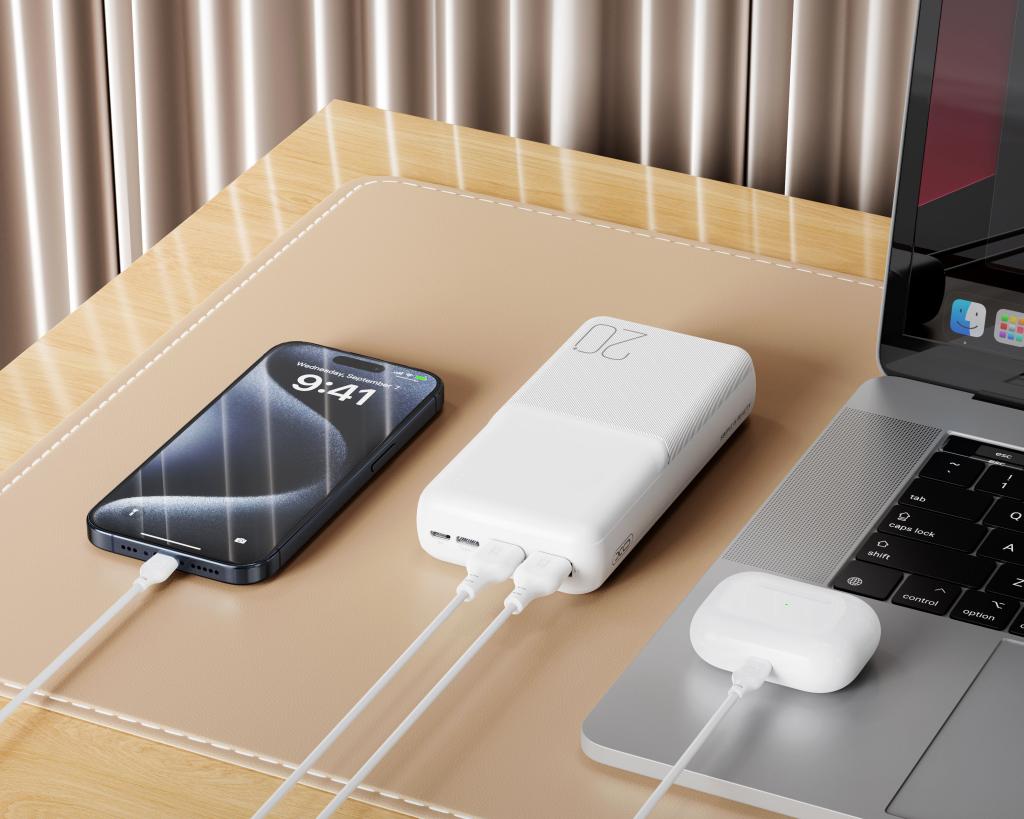 Batteria Esterna XO Design PR252, 20000mAh, 10W, 2 x USB-A, Nera
