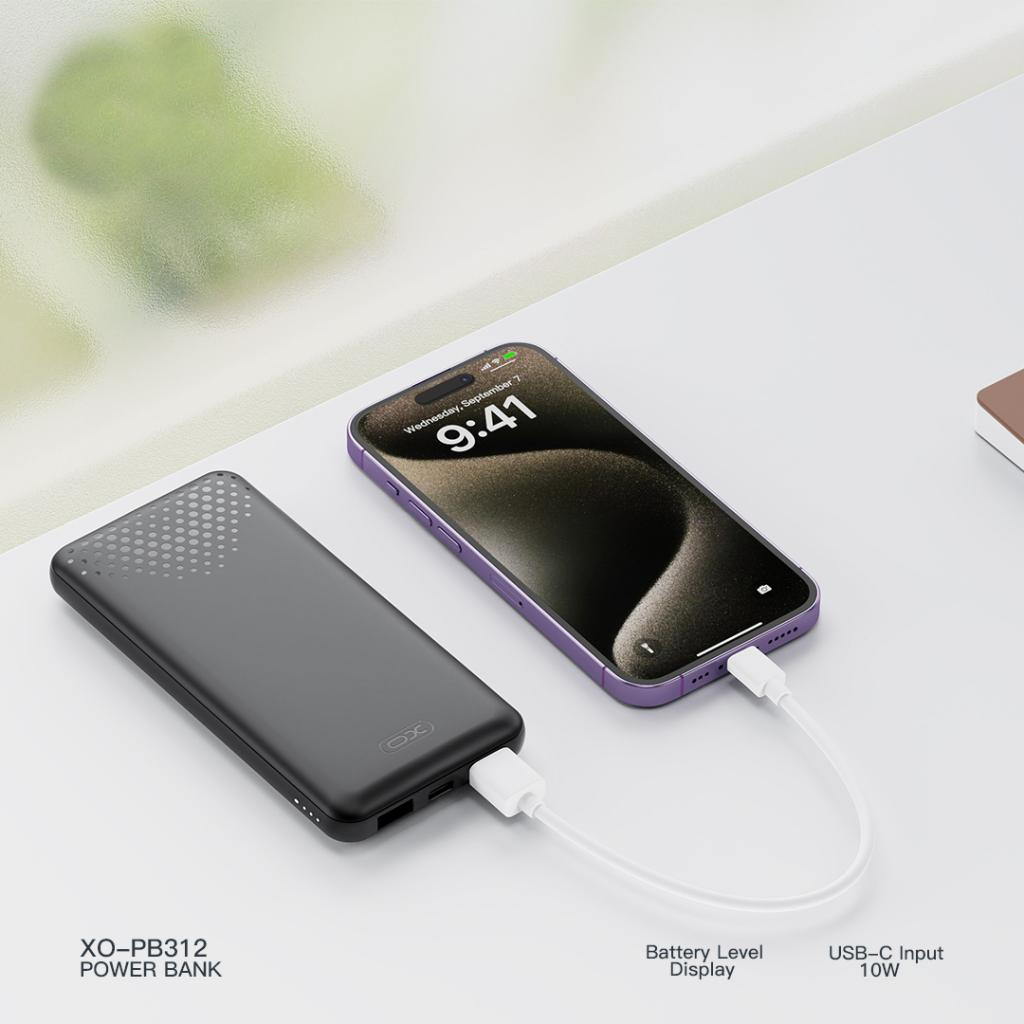 Batteria Esterna XO Design PB312, 10000mAh, 10W, 2 x USB-A, Nera