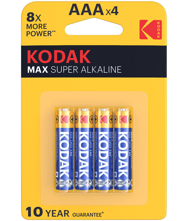 Batteria Kodak Max Alkaline, AAA / LR3, Set 4 pezzi EKSTD30952812P4