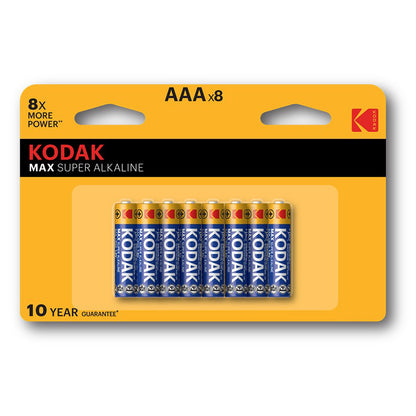 Batteria Kodak Max Alkaline, AAA / LR3, Set da 8 pezzi EKSTD30419896P8