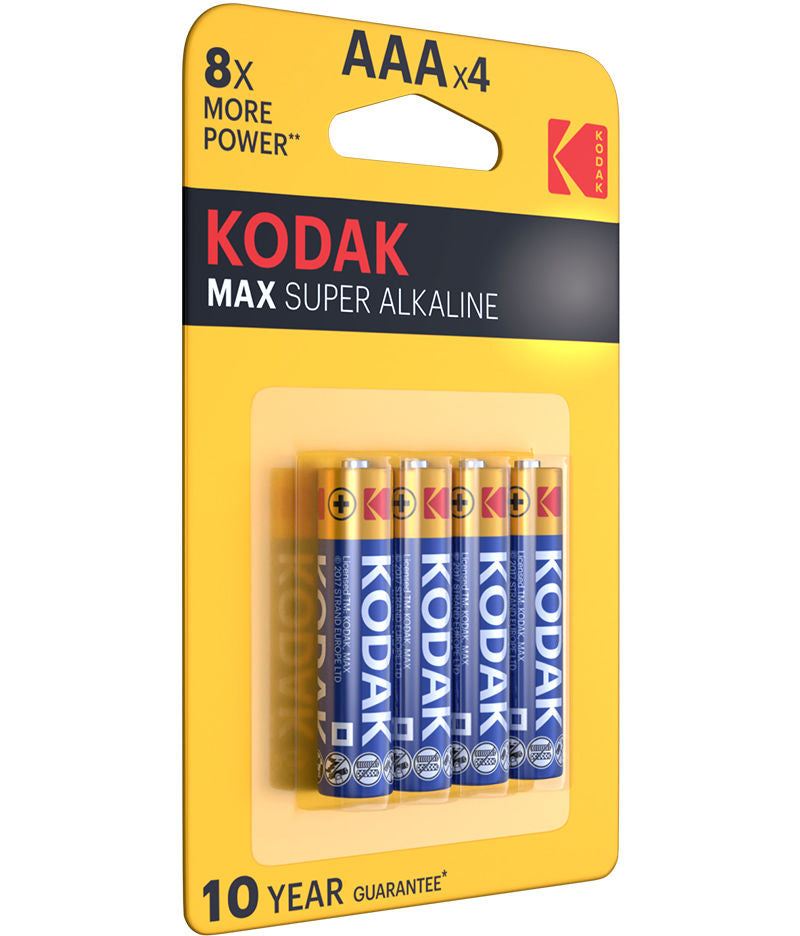 Batteria Kodak Max Alkaline, AAA / LR3, Set 4 pezzi EKSTD30952812P4