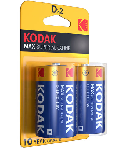 Batteria Kodak Max Alkaline, LR20, Set 2 pezzi