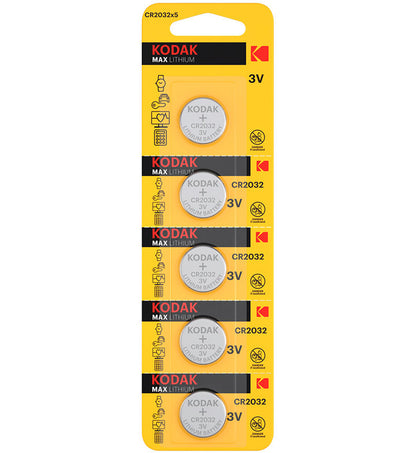 Batteria Kodak Max Lithium, CR2032, Set da 5 pezzi