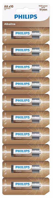 Batteria Philips, AA / LR6, Set da 10 pezzi