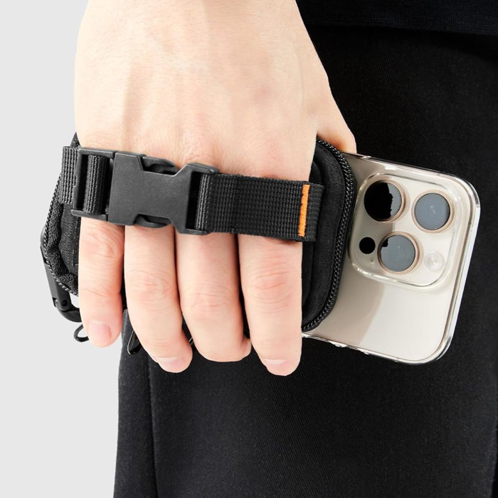 Universal MagSafe Pouch for Phone, Spigen, Snap Zip, Black