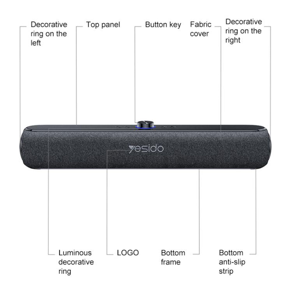 Cassa Bluetooth Yesido YSW42, 20W, Nera