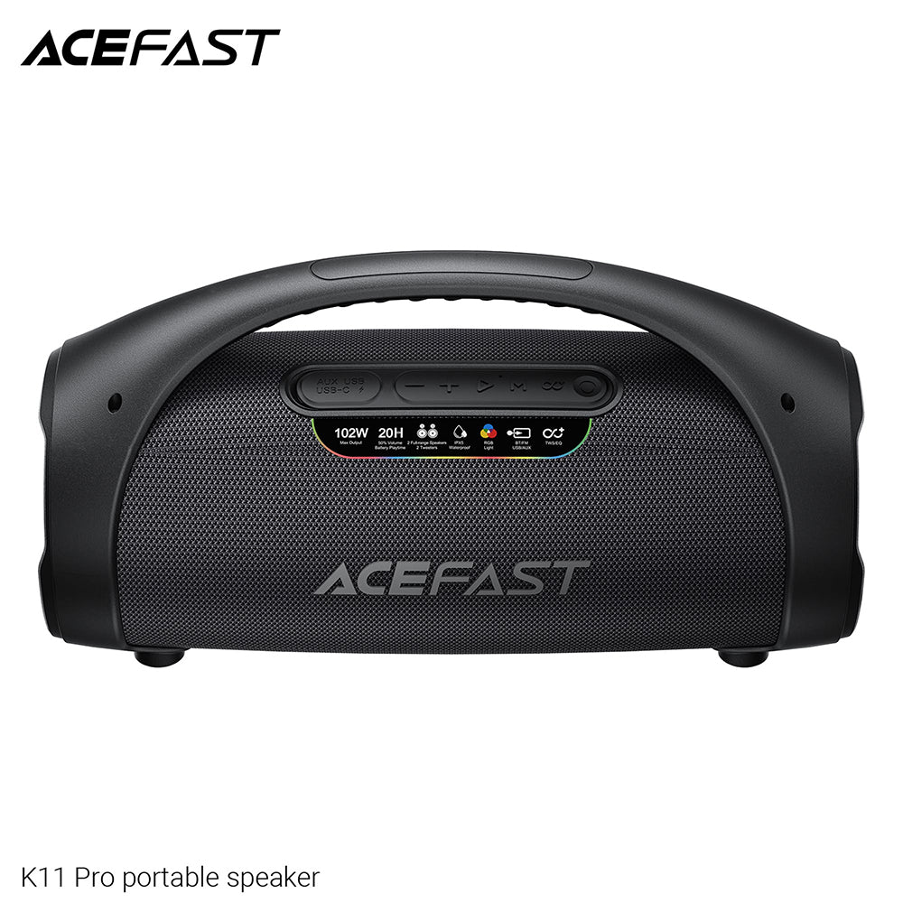 Cassa Portatile Bluetooth Acefast K11 Pro, 102W, RGB, TWS, Impermeabile, Nera