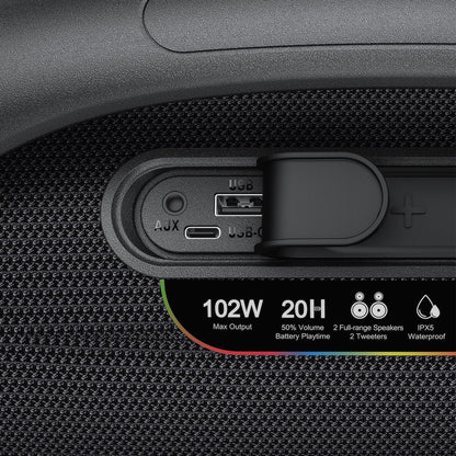 Cassa Portatile Bluetooth Acefast K11 Pro, 102W, RGB, TWS, Impermeabile, Nera