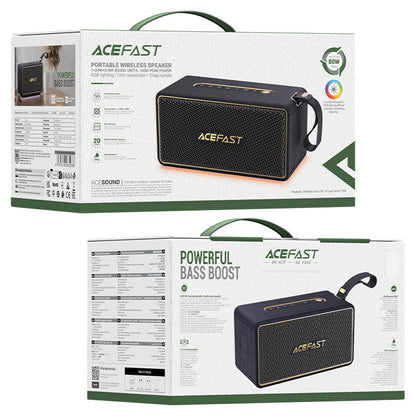 Cassa Portatile Bluetooth Acefast K3 Max, 80W, RGB, Impermeabile, Nera