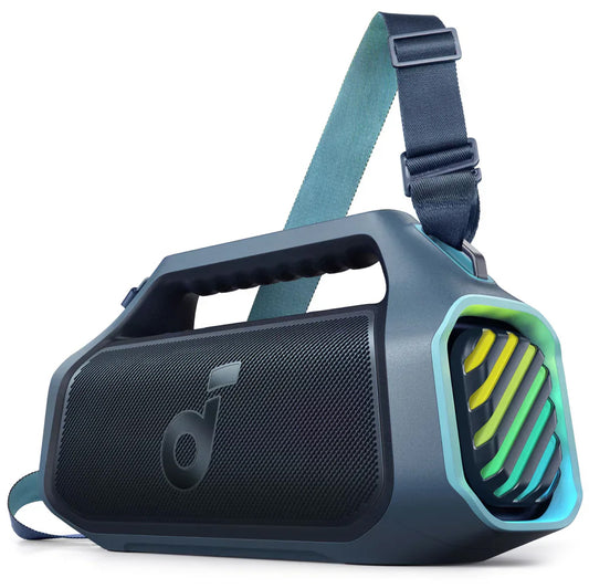 Cassa Portatile Bluetooth Anker SoundCore Boom 2 Plus, 140W, TWS, RGB, Impermeabile, Blu A3134031
