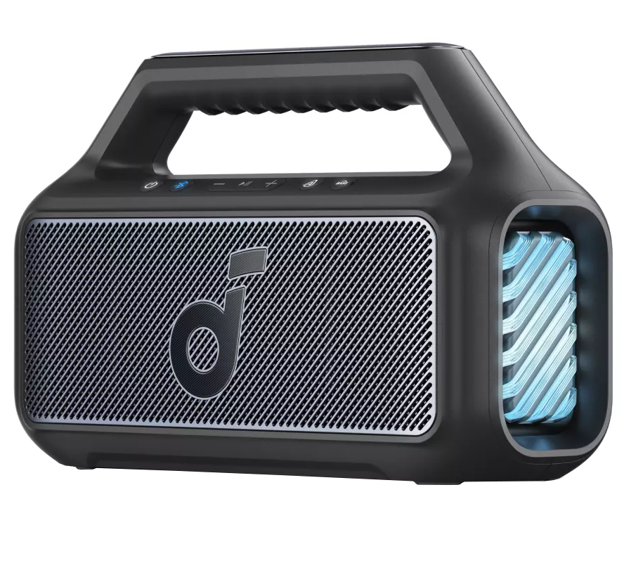 Cassa Portatile Bluetooth Anker SoundCore Boom 2 Nuova Versione, 80W, TWS, RGB, Impermeabile, Nera A3138012