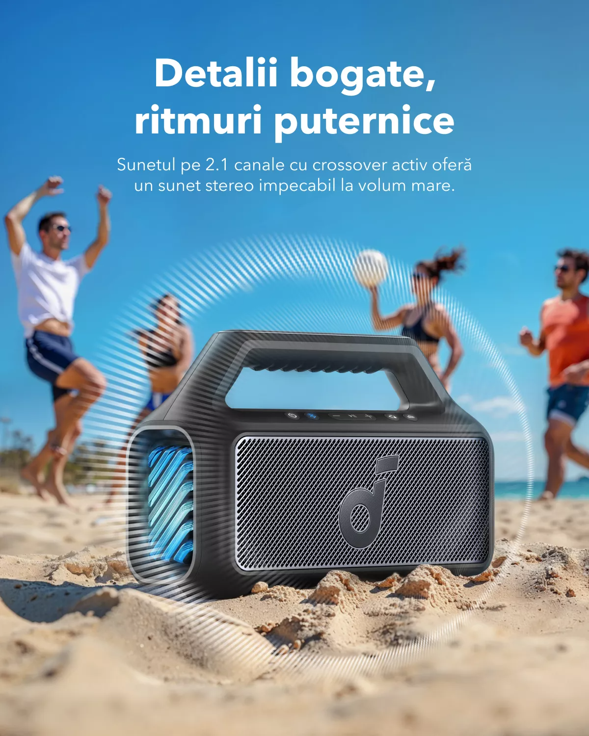 Cassa Portatile Bluetooth Anker SoundCore Boom 2 Nuova Versione, 80W, TWS, RGB, Impermeabile, Nera A3138012
