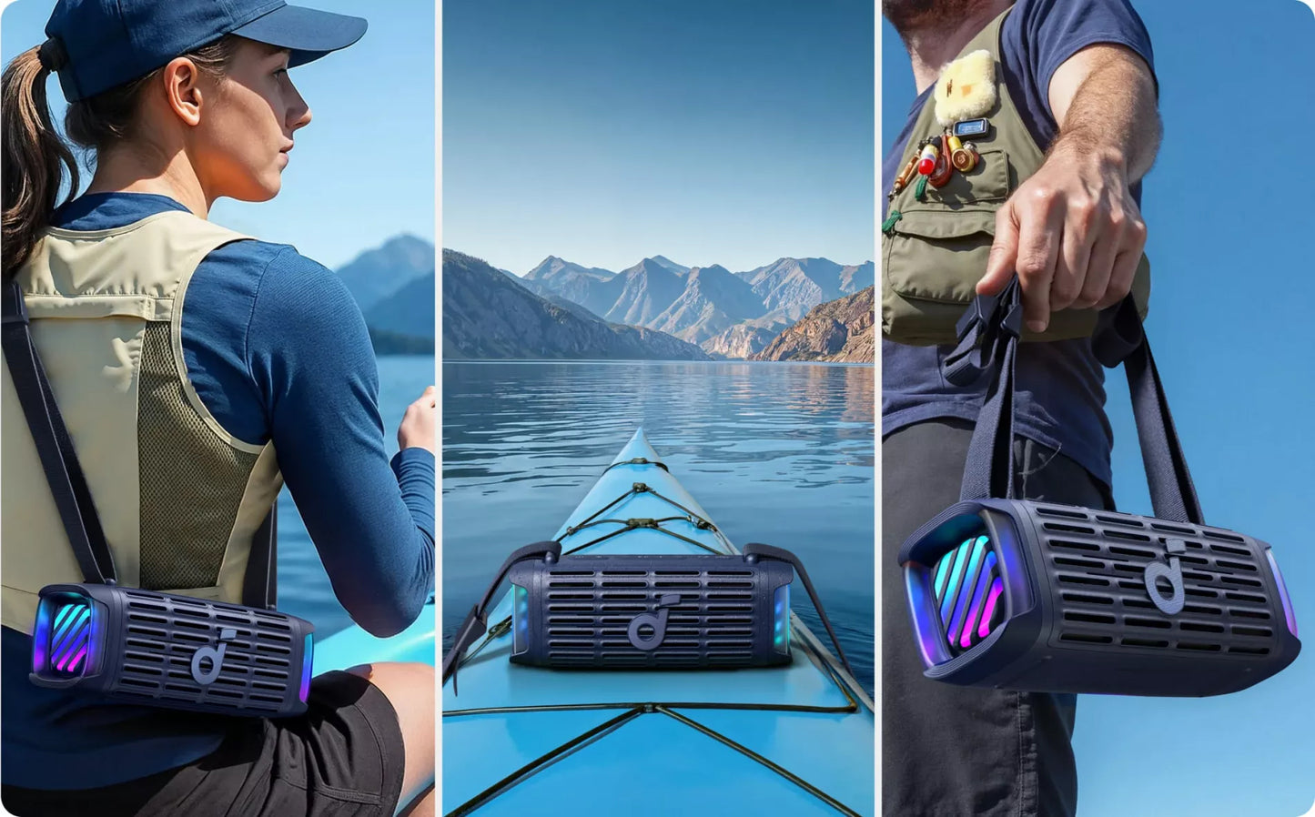 Cassa Portatile Bluetooth Anker SoundCore Boom 3i, 50W, RGB, Impermeabile, Blu D5100030