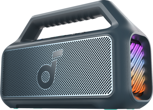 Cassa Portatile Bluetooth Anker SoundCore Boom 2 Nuova Versione, 80W, TWS, RGB, Impermeabile, Blu A3138032